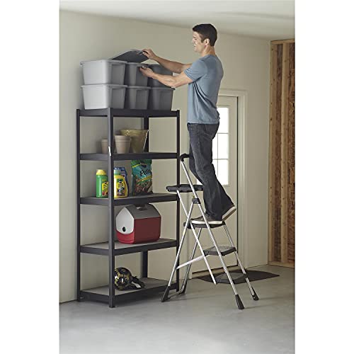 Cosco 11880Pblw1 Max Work Steel Platform Ladder, 22W X 31D X 55H, 3-Step, Black
