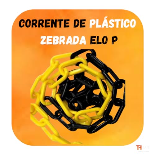 Corrente Plastica Chuva Isolamento 5 Mt Tam P Preta/Amarelo
