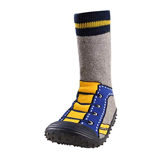 BaZhaHei Zapatillas de Niños Niña Bebé Recién Nacido bebé Dibujos Animados Pisos Antideslizante Suela de Goma Zapatos Suaves Zapatillas Piso de algodón Calcetines Goma Zapatos de niño