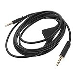 Veemoon ゲーム用ヘッドホン交換ケーブル 高耐食性 オーディオコード ロジテック 対応 ブラック音質保持耐久設計