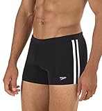 Speedo mens Swimsuit Square Leg Splice,Speedo Black,Small