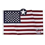 Homissor American Flag Cotton Flags 3x5 Made in USA Flags Embroidered Star Heavy Duty US Flag Sewn S