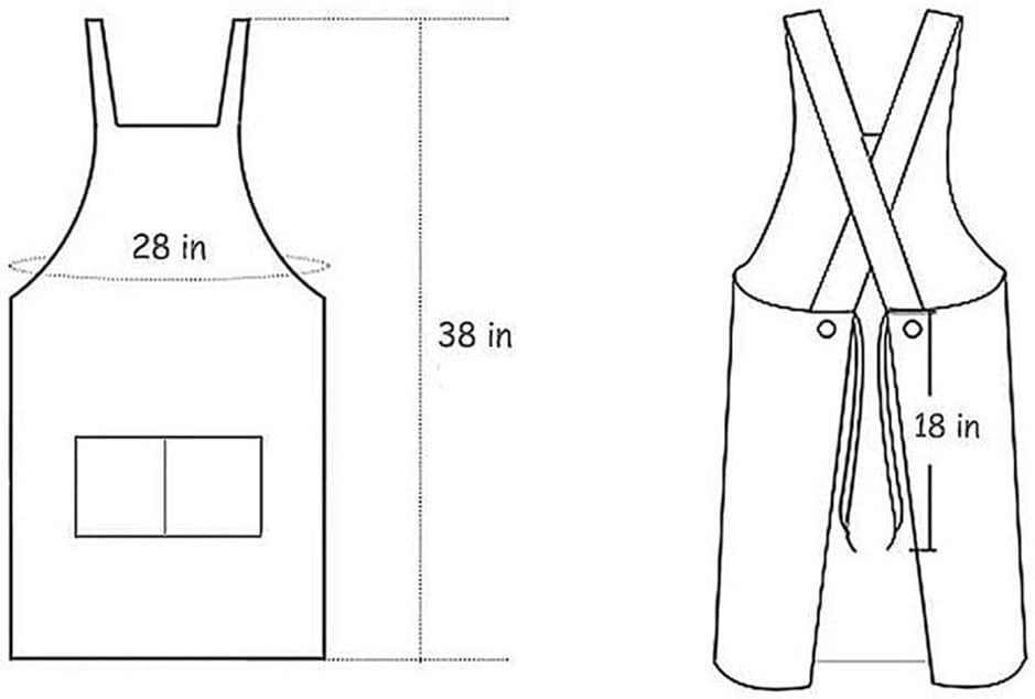 Polyester Cotton Apron Cross Straps Adjustable Milk Tea Shop Coffee Overalls