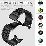 Mastten No Gap Compatible with Samsung Galaxy Watch 7 6 5 4 Strap 44mm 40mm, Stainless Steel Metal Watchband for Galaxy Watch 6 Classic Strap 47mm 43mm/Watch 5 Pro 45mm/4 Classic 46mm 42mm, Black - Image 5