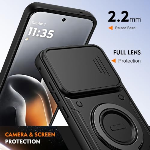 Coque Xiaomi Redmi Note 15 4G/5G antichoc à bague rotative et cache caméra