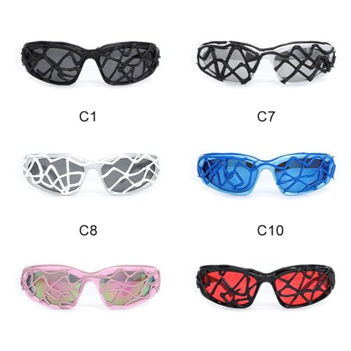 Drip Glue Sunglasses Men Handmade Drip Glue Sunglasses UV Protection Trendy Fashion Wrap Around Shield Shades For Women3