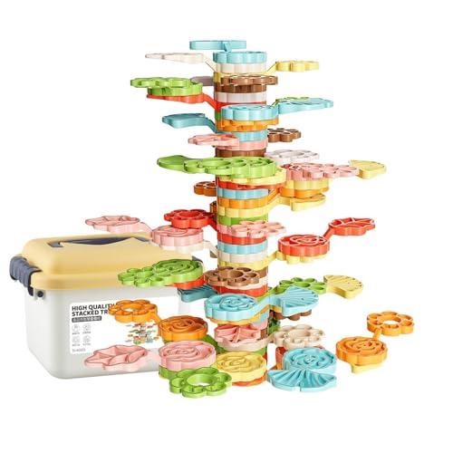 Générique Jouets à empiler Enfant | Jeu De Construction d'arbre Arc-en-D'Équilibre 72 Pièces - Jouet Éducatif | pour Filles Garçons 3 Ans Et Plus Classe Maternelle Anniversaire Jardin D'Maison