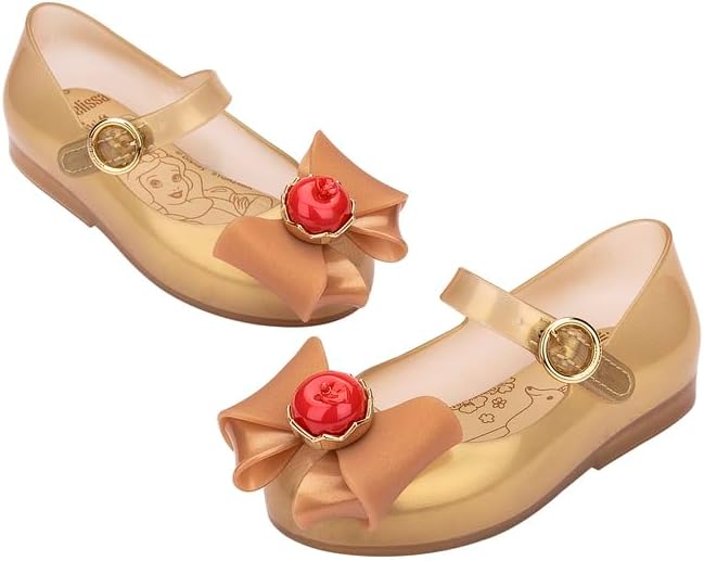 mini melissa Girl's Sweet Love + Disney Princess Mary Jane Jelly Flat for Toddlers & Babies - Jelly Shoes for Little Girls with Adjustable Strap & Side Buckle