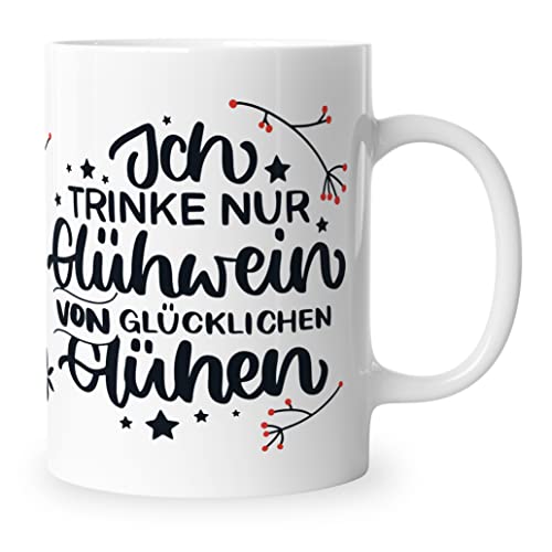 CALLUNA® – Taza de vino caliente con texto en alemán – Incluye recetas de vino caliente en pequeño folleto – Taza de alta calidad como regalo y para noches agradables en otoño e invierno – 300 ml de