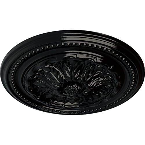 Image of Ekena Millwork CM15CHBPS 15-3 /4 inch x 1-7 /8 inch Chester Ceiling Medallion, Black Pearl