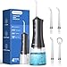 Operan Munddusche Kabellos, Tragbar Elektrische Zahndusche 4 Modi & 4 Düsen, 300ML Oral Irrigator Munddusche Testsieger für Entfernt Speisereste und Reinigt Die Zähne (Gloss Black, 1Pack)