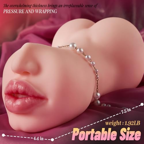Image of Realistic Pocket Pussy Male Masturbator,Oral Sex Toy with Thick Flesh and 5D Deep Vagina Mouth Adult Toy,Lifelike Male Stroker Pussy Masturbators Blowjob Adult Sex Toys for Man Masturbation Pleasure