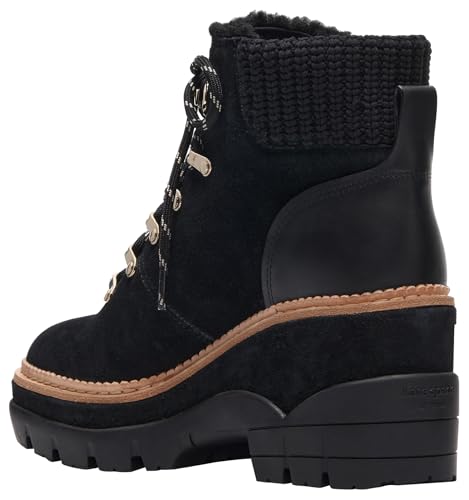 kate spade new york Women's Willow Lug Lace Up Bootie Fashion Boot, Black, 10.54