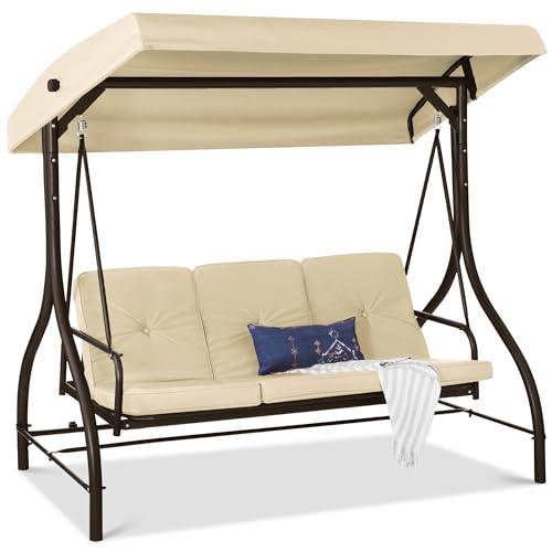 Best Choice Products 3-Seat Canopy Swing Glider, Ivory