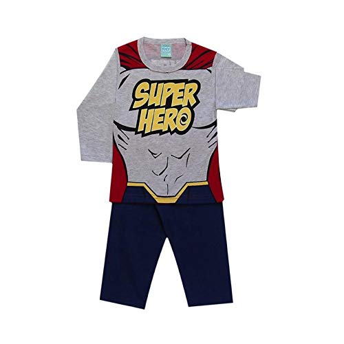 Pijama infantil menino manga longa Super-herói-2