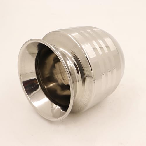 Image of Stainless Steel Lota|Kalash|Sombu|Theertha Sembu | Vessel |Jug | Karwachauth | Diwali | Mandir Wedding|Kamandal|Gangajal|Water Gangotri|Chambu[Weight:135g Capacity:420ml]-SS thirupur Sombu