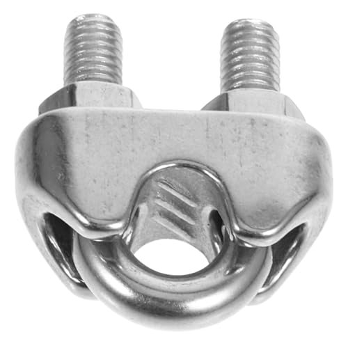 KOMBIUDA Abrazadera de Acero Inoxidable Clip para Cuerda y Cable Sujeta Alambre Seguro y Resistente para Uso Práctico y Portátil