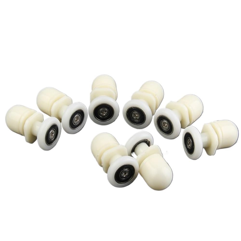 Shower Door Rollers 8PCS 19/23/25/27/29mm Single Plastic Shower Door Rollers Wheel Runner with Eccentric Shaft(19mm)