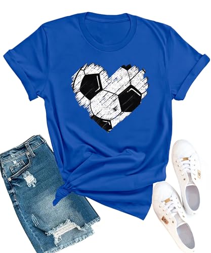 YZMI Soccer Shirts Soccer Mom Shirt Funny Sport Heart