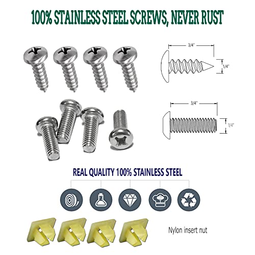 Fbjtdq American Flag License Plate Frames - 2 Pack Usa Patriotic Black Car Tag Holder, 4 Hole Brushed Aluminum Cover With Screw Caps For Vehicle Truck Or Suv #TOP3