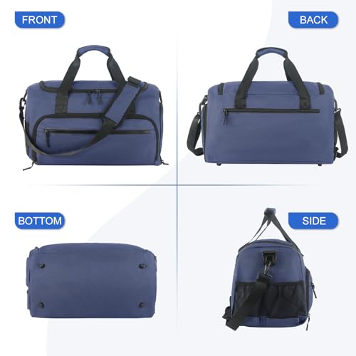 Image of Gym Bag for Men Women, Sports Duffle Bag with Wet Pocket & Shoes Compartment, Water Resistant Overnight Weekender Bag Duffel Bag