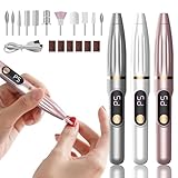 ネイルマシン 電動ネイルマシン LEDデジタル表示搭載 高速回転 スピード調節可能 コードレス Type-c充電式 ネイルドリル 専用ビット11個セット マニキュア対応 ネイルケア 爪磨き 甘皮処理 正逆回転 低騒音 セルフオフ コンパクト 自宅用 サロン用 プロ用 初心者 ネイルマシーン ジェルネイル(ローズゴールド)