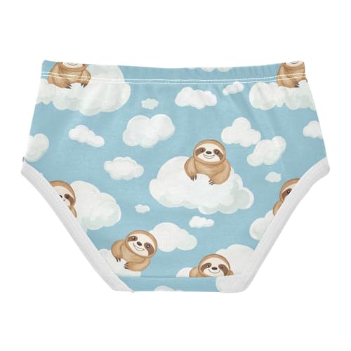 Wusikd Cute Sloth Girls' Underwear Cotton Clouds Girls Briefs Soft Toddler Underwear 2T2
