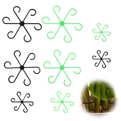 Lot de 8 supports ronds pour plantes monstera, alocasia, tomates et hortensias, support de tige stable, idéal pour le jardin et le balcon