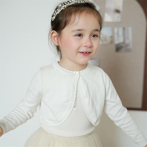 MW&FOFJR Girls Bolero Cardigan Sweater Kids Long Sleeve Cropped Shrug Knit Sweaters 1-12 Years3