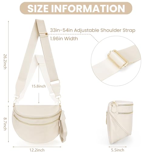 Image of Lushandy Bum Bag Checkered Crossbody Bag Mom Everyday Purse | Roomy Space, Wipe Clean, Wide Strap