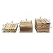 MOOCA 3-Piece Wooden Square Risers for Display Jewelry and Accessories Stand, Wood Display Stand, Oak Color