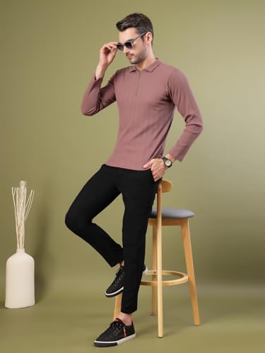 Image of Rigo Printed Casual T-Shirts for Men | Waffle Knit Solid T-Shirt for Men | Full Sleeves T-Shirts for Men