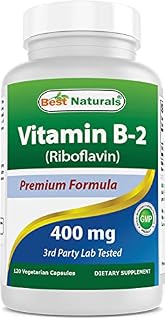 Best Naturals Vitamin B2 (Riboflavin) 400mg - Veggie Capsules - Conezyme Precursor - 120 Count (120 Count (Pack of 1))