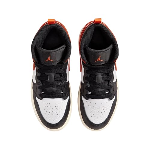 Jordan 1 Mid Little Kids' Shoes (Starfish/White/Sail/Black)3