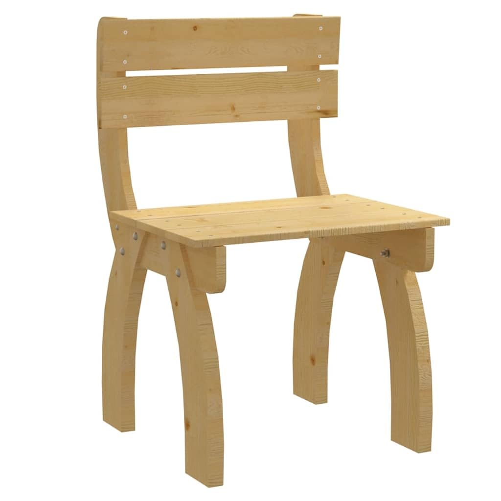 Silla de jardín robusta de madera de pino impregnada con respaldo para exteriores, silla de jardín estable para terraza y jardín, fácil de montar