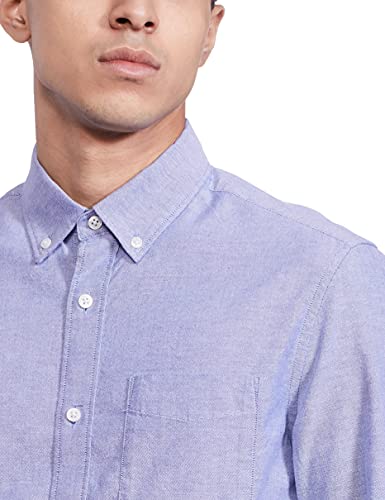 Image of Marks & Spencer Mens Solid Polyester Blend Collared Neck Regular Fit Easy Iron Shirt (Pack of 2)
