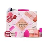 Revolution Beauty London, Beauty Cloud Blush & Glow Highlight Makeup Gift Set, 6-Piece Holiday Set with Eyeshadows, Blush, & Nourishing Lip Oils, Vegan & Cruelty-Free