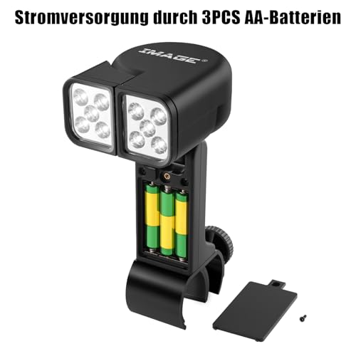 IMAGE Grilllampe Grill Licht 10 LEDs verstellbare BBQ Grillbeleuchtung mit Touch Schalter und C-Klemme Befestigung für Barbecue Picknick Outdoor, Geschenke für Männer Papa Ehemann Vatertag