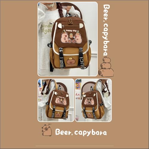 Image of Tinytot 30 Litre, Japanese Korean Style Capybara Niche College Students Light weight School bag Women's Travel Backpack