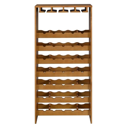 Soporte para botellas de vino 7 niveles madera miniatura 4