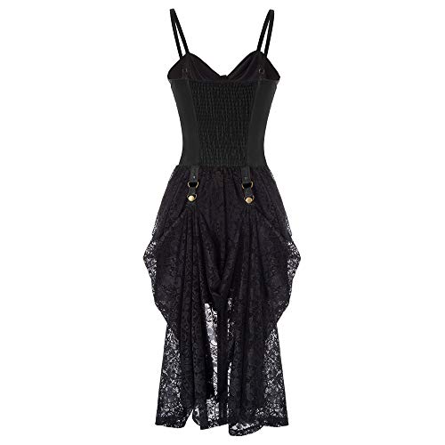 SCARLET DARKNESS Women Slip Dress Gothic Steampunk PU Leather Lace High-Low Hem Zipper for Party Evening L Black steampunk buy now online SCARLET DARKNESS Women Slip Dress Gothic Steampunk PU Leather Lace High-Low Hem Zipper for Party Evening L Black steampunk buy now online