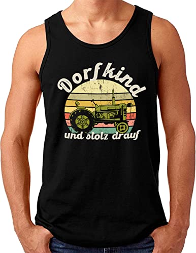 Débardeur homme motif tracteur avec texte allemand noir