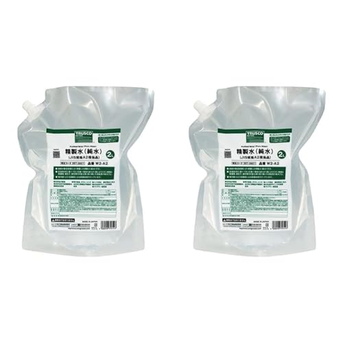 TRUSCO(トラスコ) 精製水(純水)2L パウチタイプ JIS規格A1~2相当品 W2-A2 (× 2)