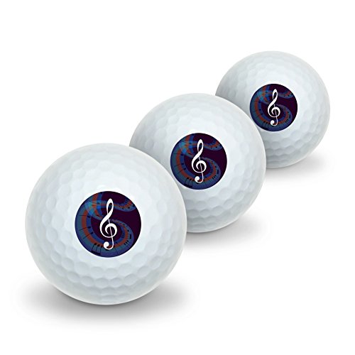 GRAPHICS & MORE Treble Clef on Music Notes Novelty Golf Balls 3 Pack