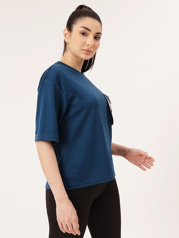 Image of Clovia Women's Comfort-Fit Active T-Shirt - Moisture-Wicking & Stretchable for Workouts