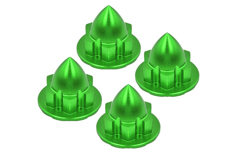 Aluminum 22mm Wheel Cone Locker for Traxxas 1:5 X Maxx 6S / X Maxx 8S / XRT 8S / 1:6 Funco Pro Scale Sand Car Upgrades - 4Pc Set Green