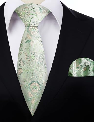 Image of Alizeal Mens 3.15inches Leaf Flower Pattern Tie Set