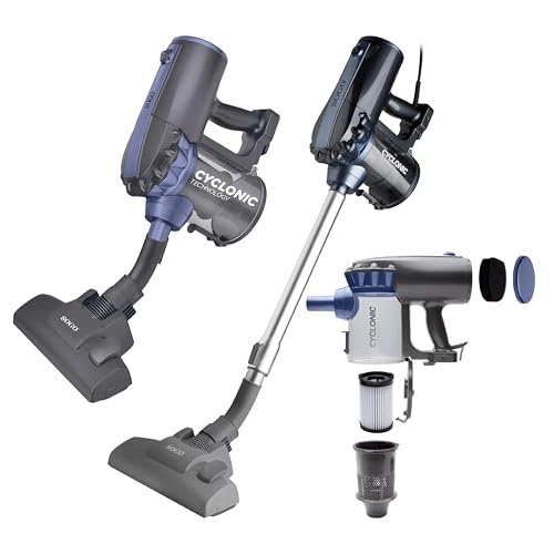 SOGO Aspirador Vertical Cómodo y Manejable – Aspirador Ciclónico 2 en 1 – Aspiradora de Mano y Escoba Ligera para Uso Diario – Cable de 4,5 Metros y Potencia 600W - Aspiradora con Filtro HEPA