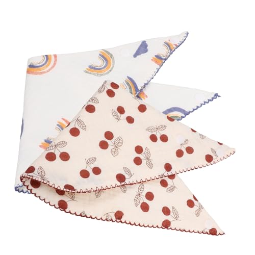 Toyvian 2 Piezas toalla babero boca babero de gato baberos de destete con mangas gorro Baberos absorbentes Baberos con estampados babero de bebé recién nacido baberos triangulares algodón