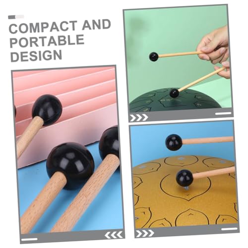 ibasenice 2 piezas baquetas de percusión con mango de madera para xilófonos, marimbas y tambores, sonido etéreo, juego cómodo y preciso para principiantes y profesionales miniatura 6